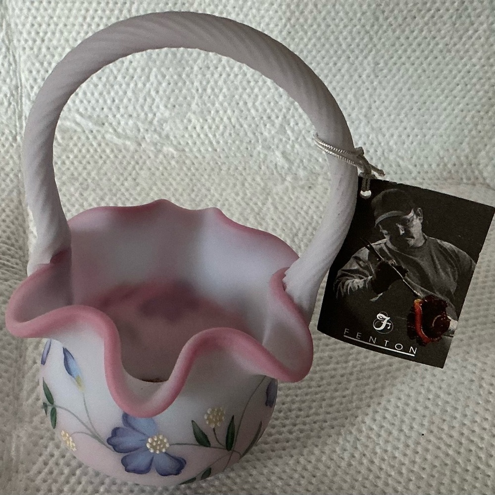 Fenton 1999 Blue Burmese Basket HP Periwinkle Limited Edition